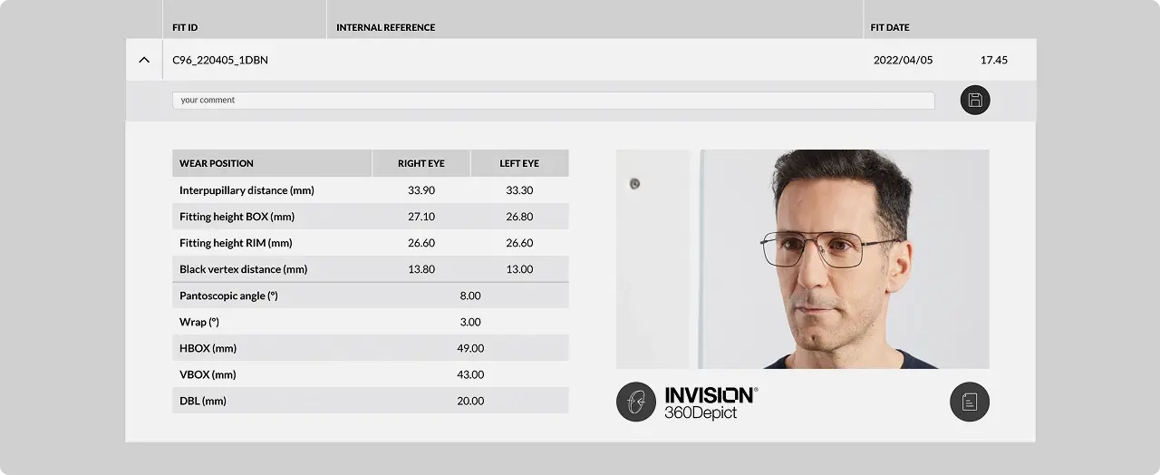 Horizons Optical - Invision Fit AI Functionalities